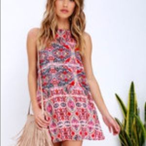 Red Print Swing Dress